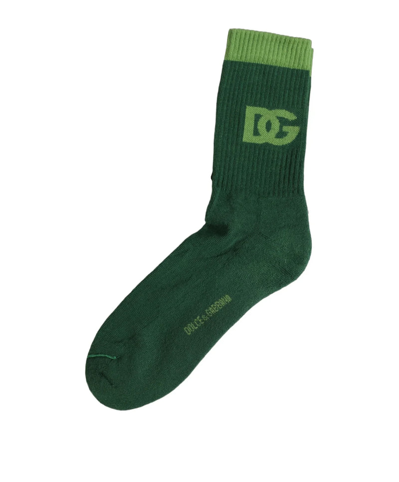 Dolce & Gabbana Crew Sock in green, Cotton — view 3