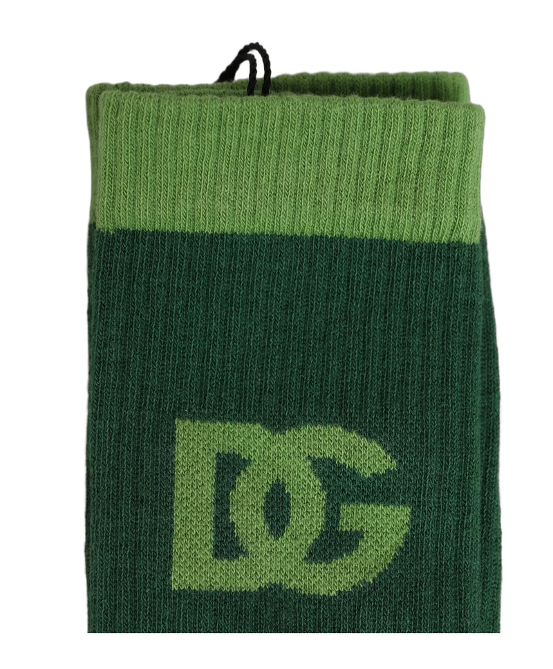 Dolce & Gabbana Crew Sock in green, Cotton — view 5