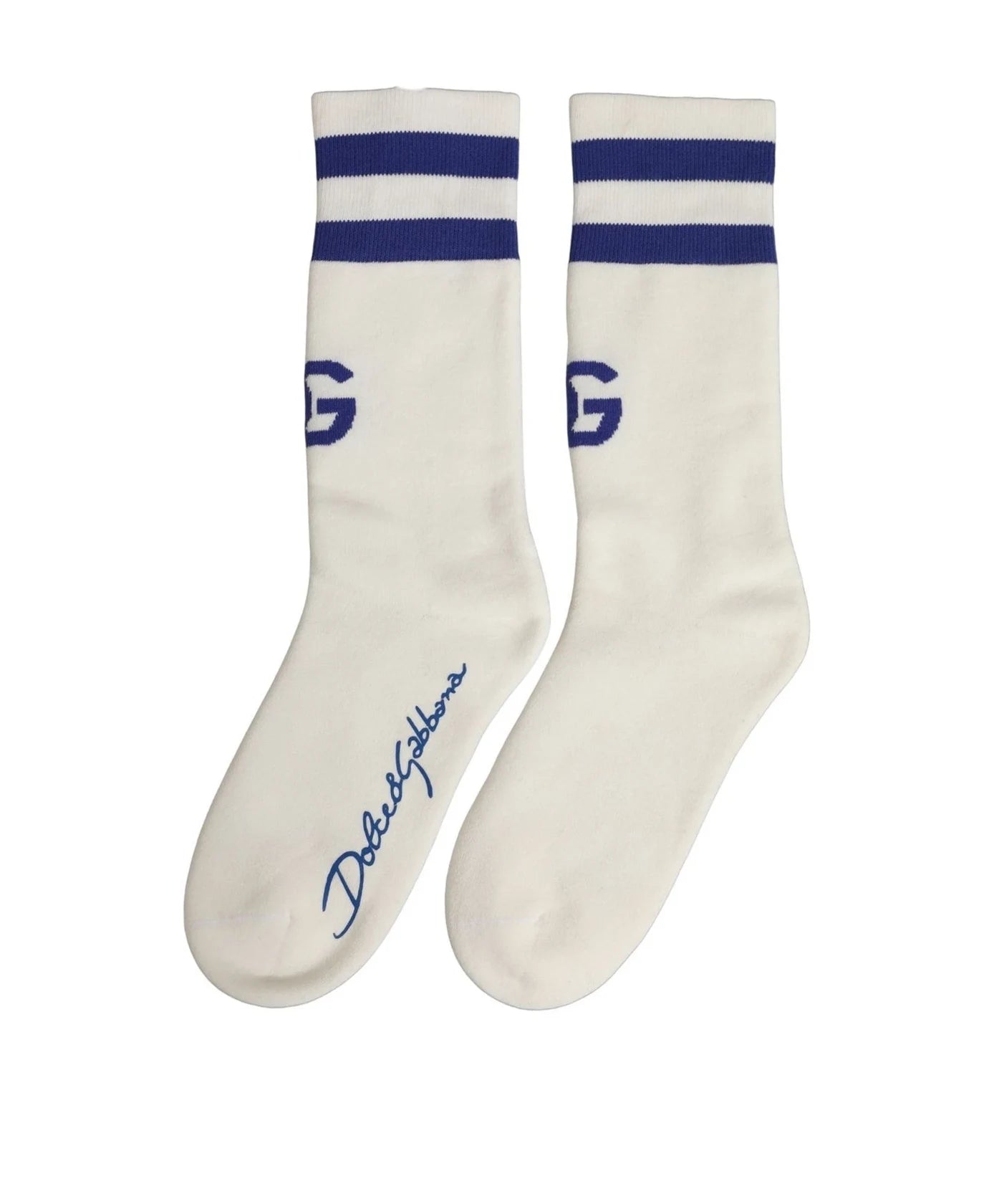 Dolce & Gabbana Crew Sock in white, Cotton — view 5