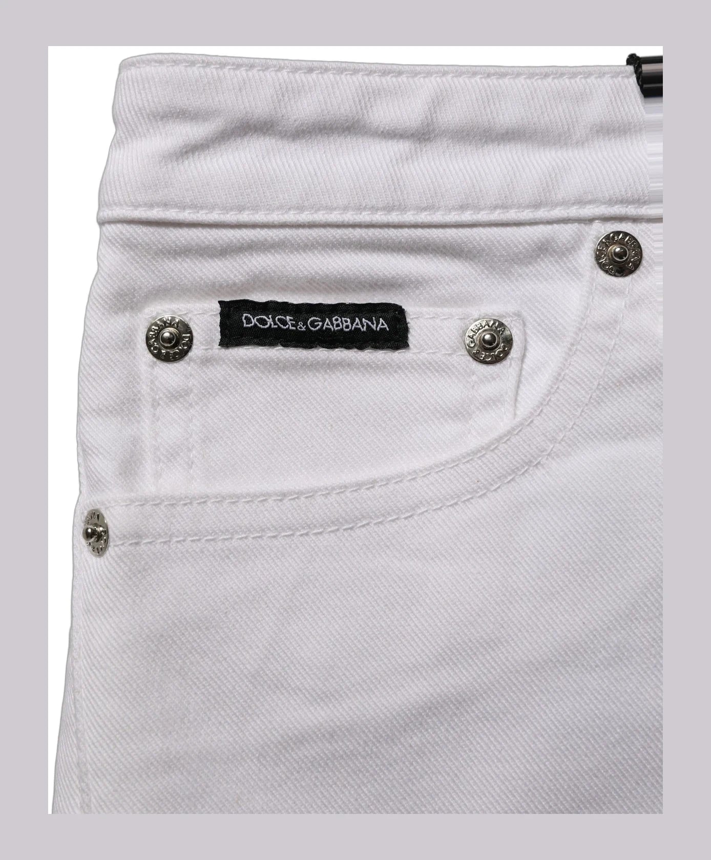 Dolce & Gabbana Denim Short in white, Cotton — view 7