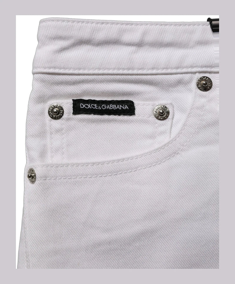 Dolce & Gabbana Denim Short in white, Cotton — view 7