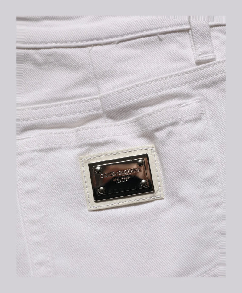 Dolce & Gabbana Denim Short in white, Cotton — view 8