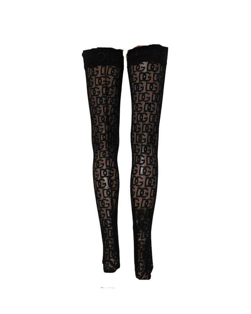 Dolce & Gabbana Hold Up Sock in black, Nylon — view 4