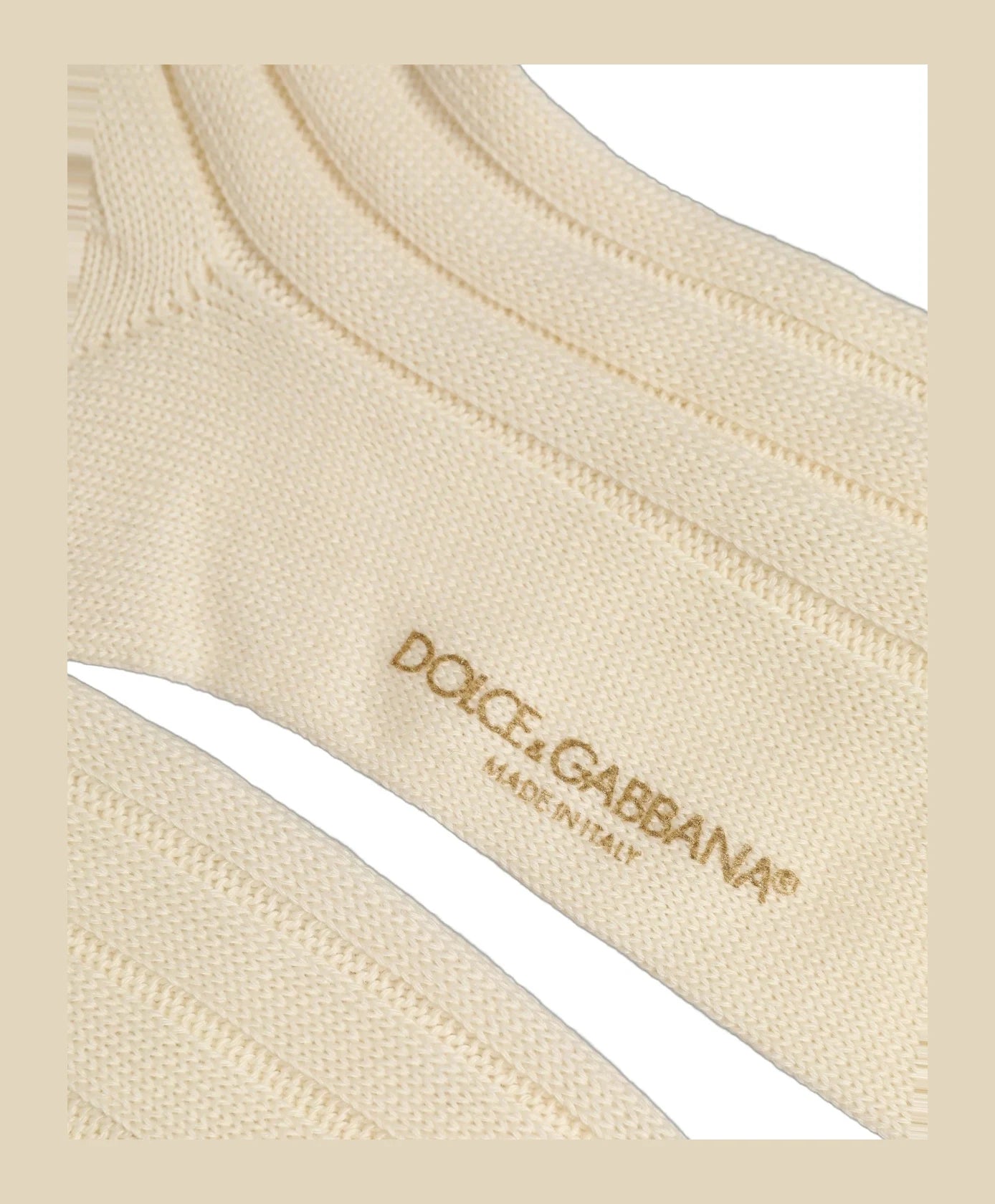 Dolce & Gabbana Knee Sock in beige, Wool