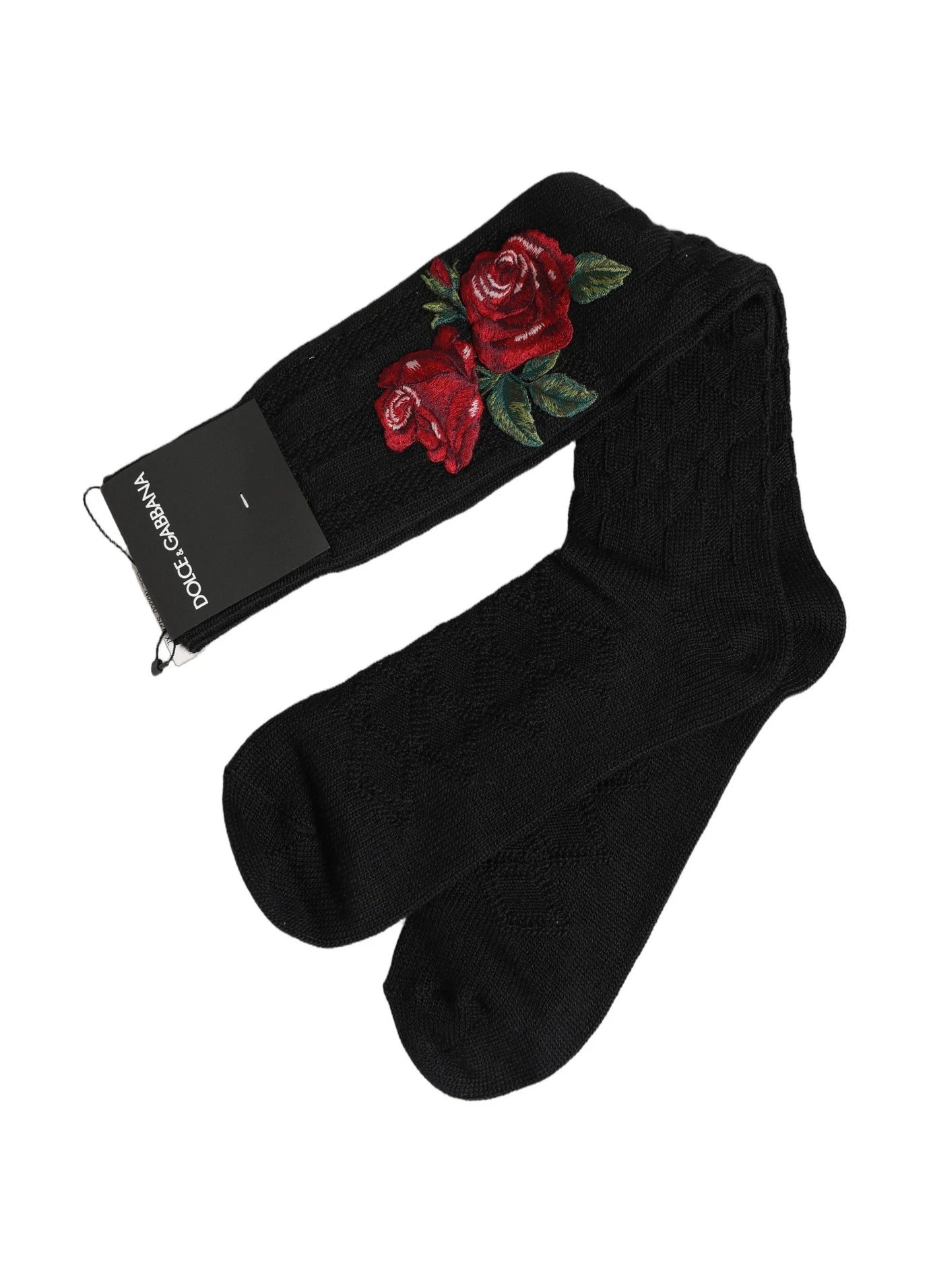 Dolce & Gabbana Knee Sock in black, Wool — view 6