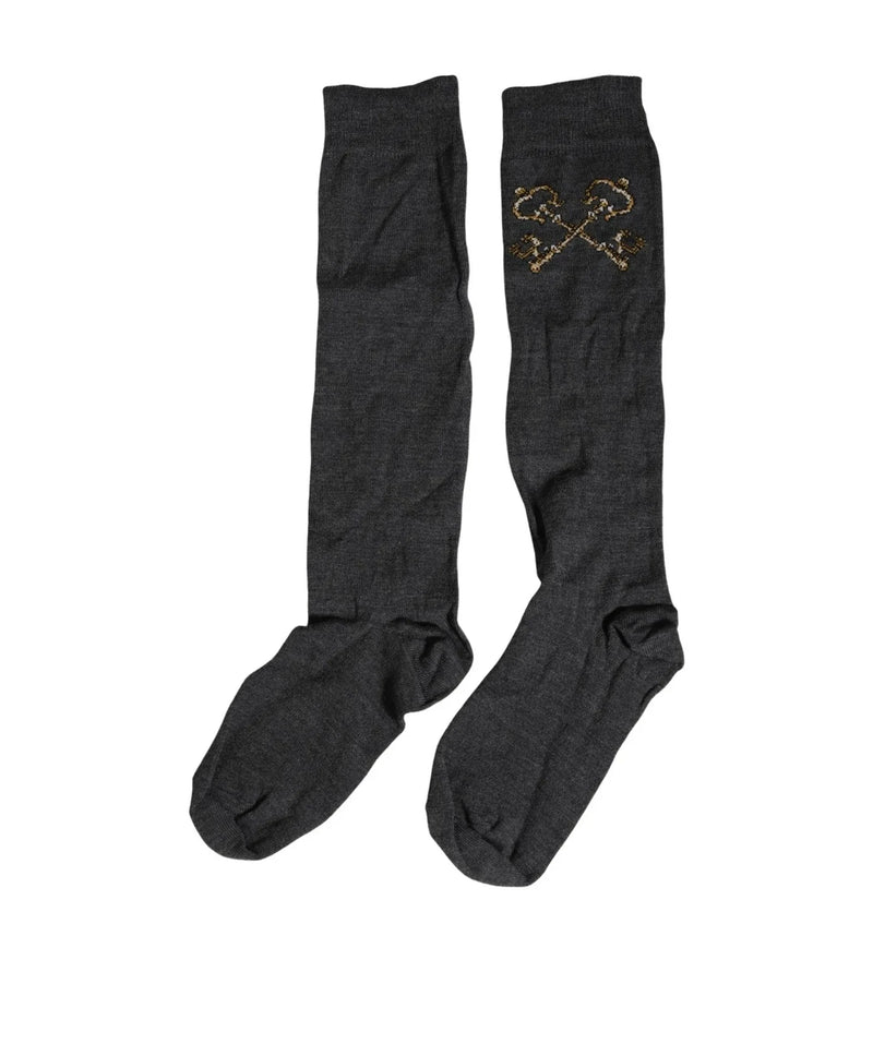 Dolce & Gabbana Knee Sock in gray, Virgin Wool