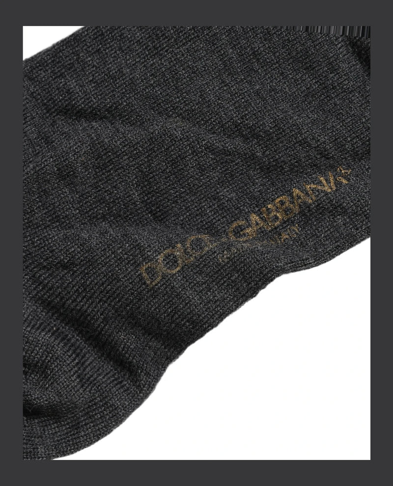 Dolce & Gabbana Knee Sock in gray, Virgin Wool — view 4