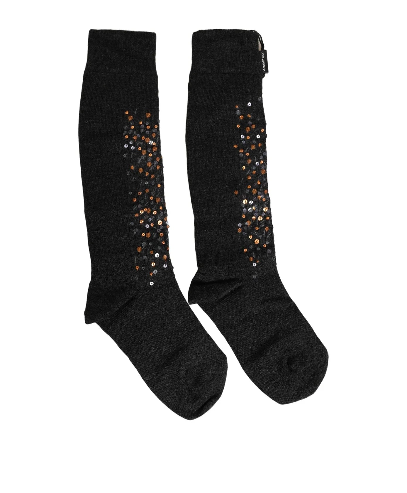 Dolce & Gabbana Knee Sock in gray, Wool — view 2