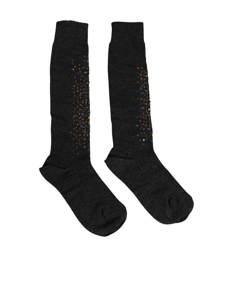 Dolce & Gabbana Knee Sock in gray, Wool — view 4