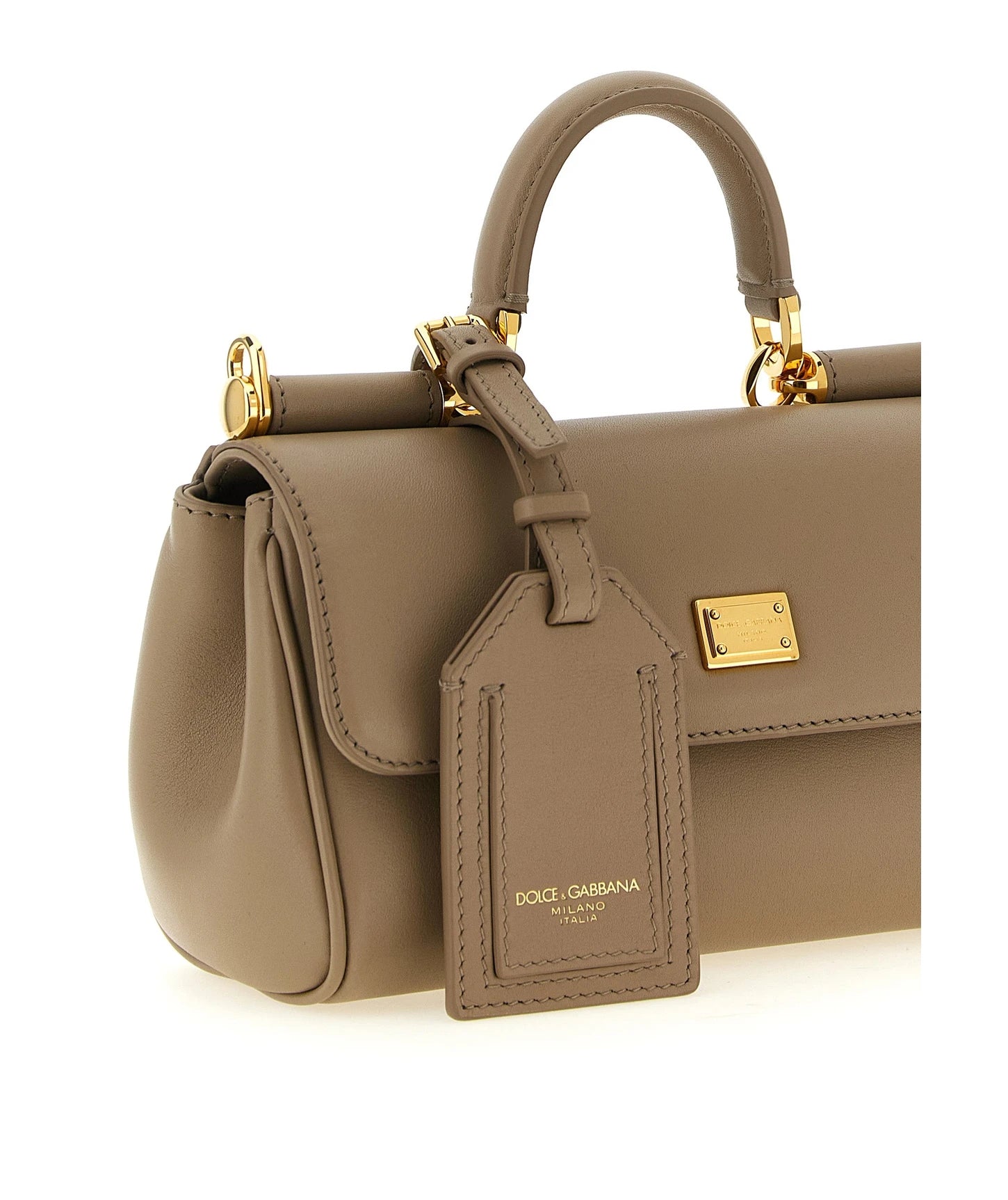 Dolce & Gabbana Satchel Bag in beige, Calf Leather — view 3