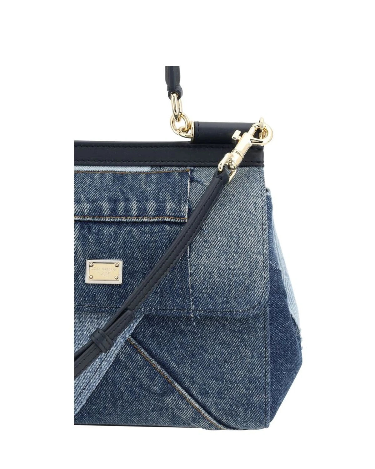 Dolce & Gabbana Satchel Bag in blue, Cotton — view 4