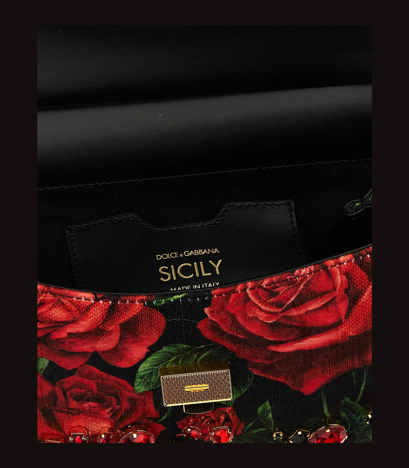 Dolce & Gabbana Satchel Bag in red, Cotton — view 4