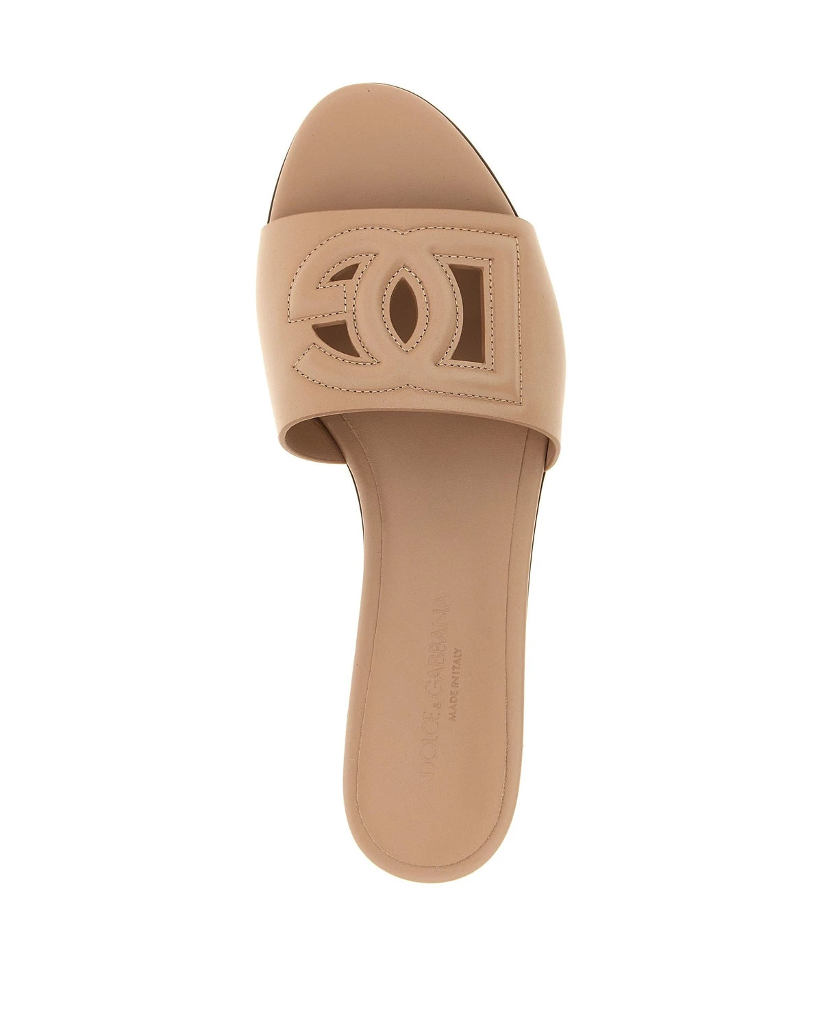 Dolce & Gabbana Slides in beige, Calfskin Leather — view 4