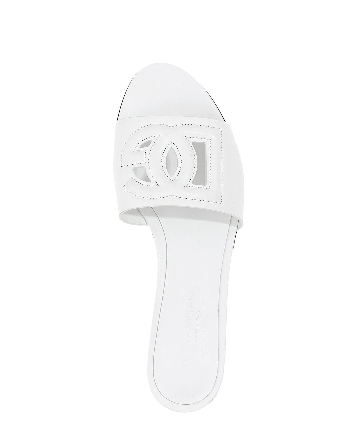 Dolce & Gabbana Slides in white, Calf Leather — view 3