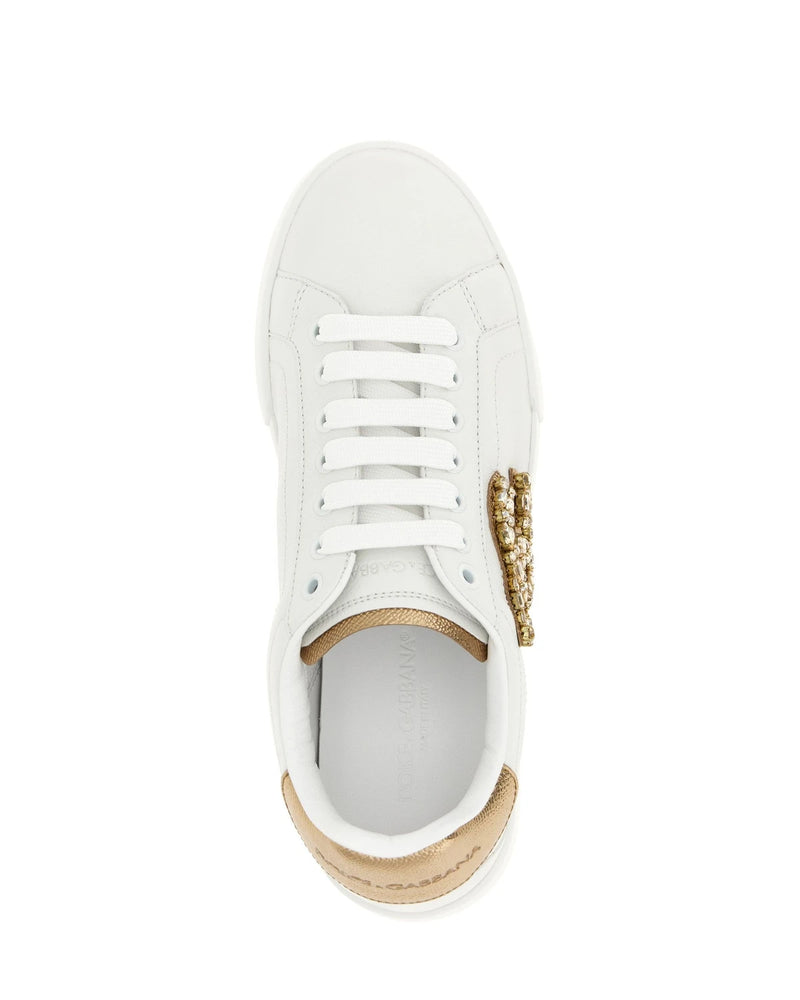 Dolce & Gabbana Sneakers in gold, Calfskin Leather — view 4