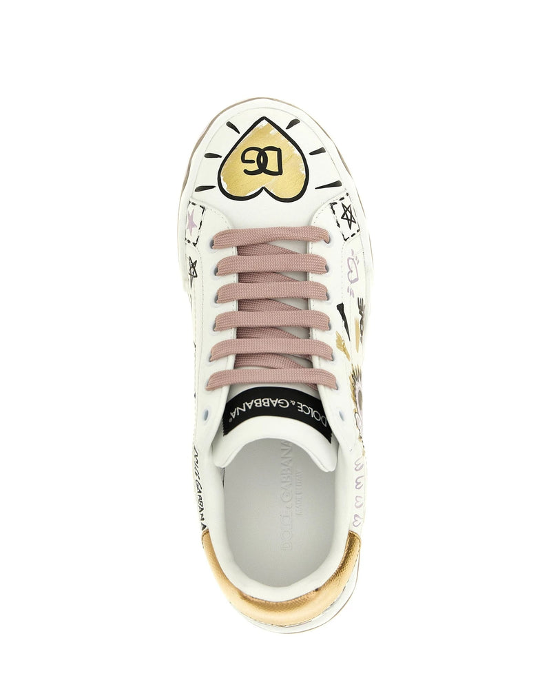 Dolce & Gabbana Sneakers in multicolor, Calfskin Leather — view 4