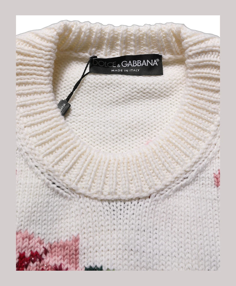 Dolce & Gabbana Sweater in white, Wool — view 8