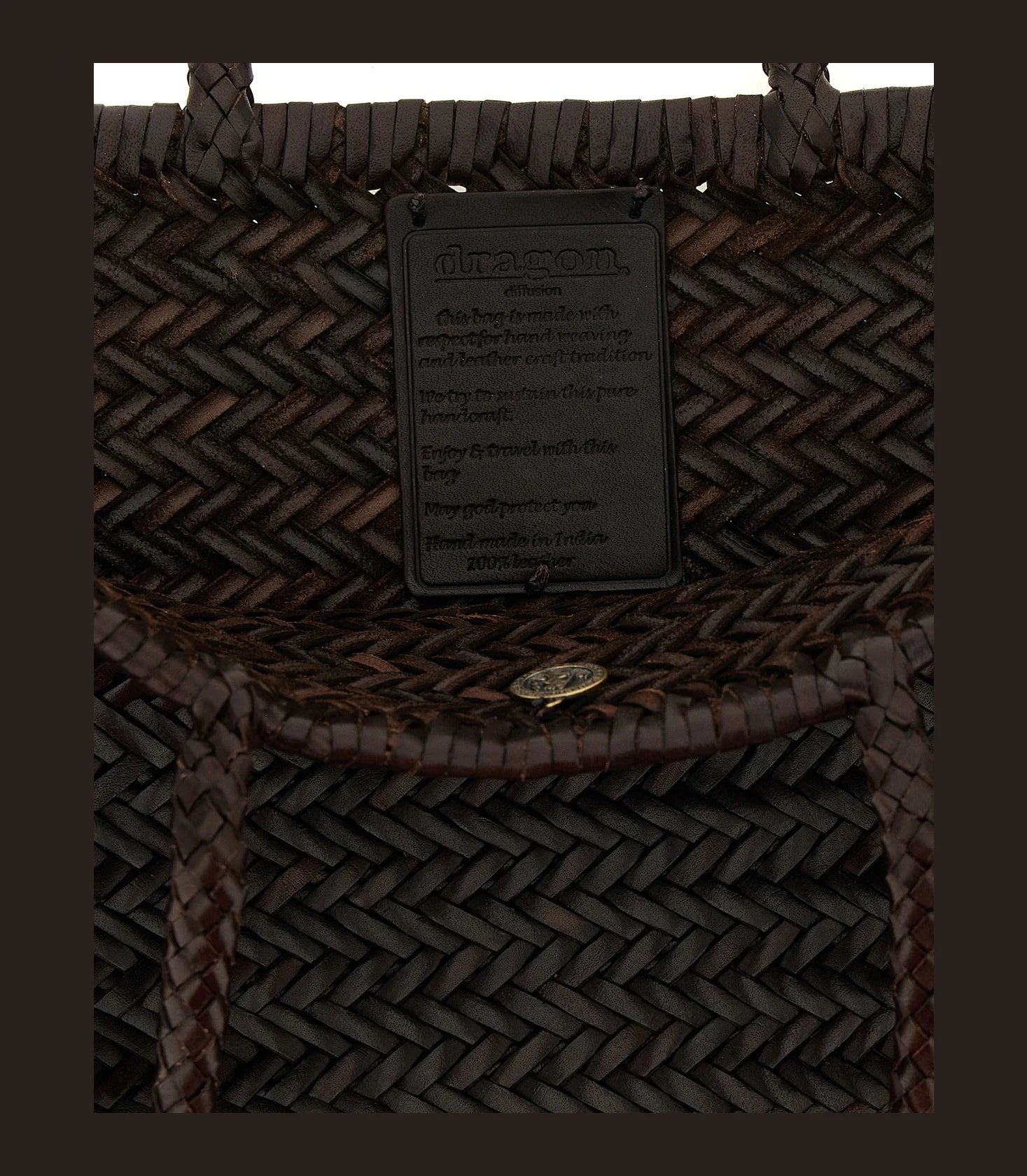 Dragon Diffusion Tote Bag in brown, Calfskin Leather — view 4