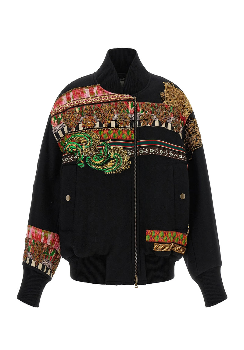 Dries Van Noten Bomber Jacket in multicolor, Wool