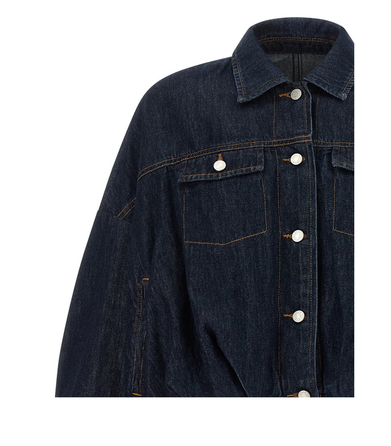 Dries Van Noten Trucker Jacket in blue, Cotton — view 3