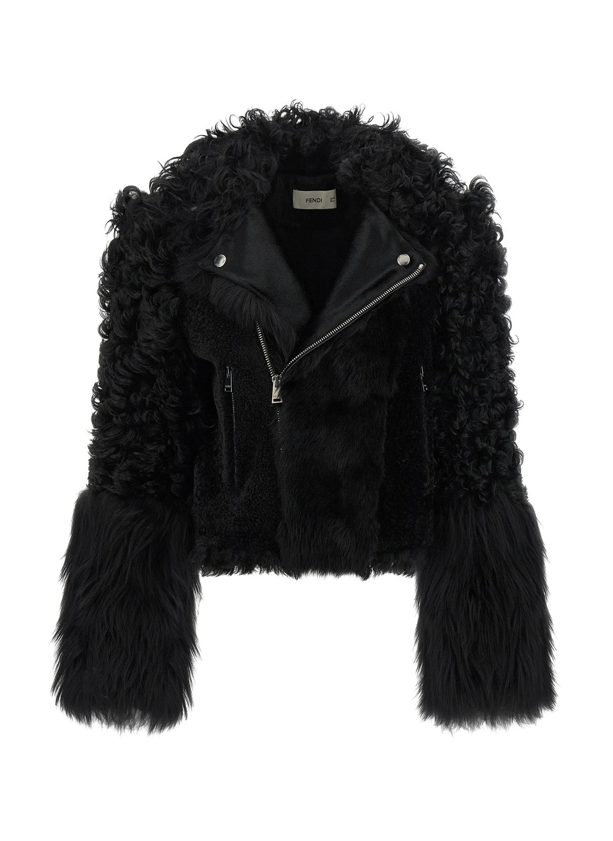Fendi Bomber Jacket in black, Lamb Leather