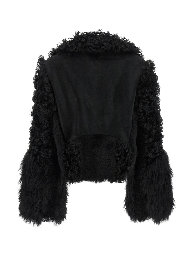 Fendi Bomber Jacket in black, Lamb Leather — view 2