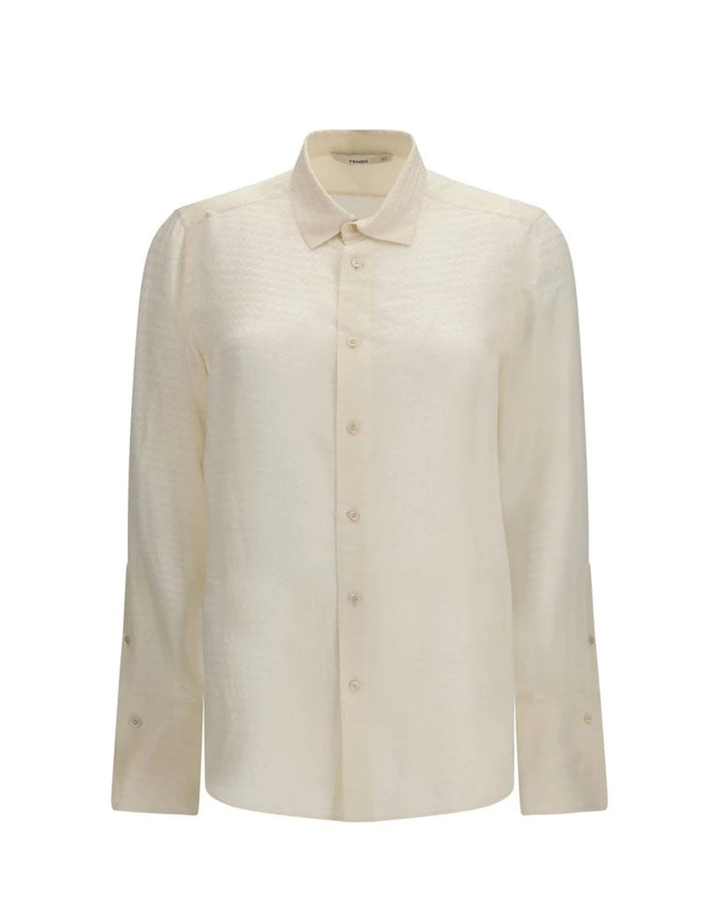 Fendi Dress Shirt in beige, Silk