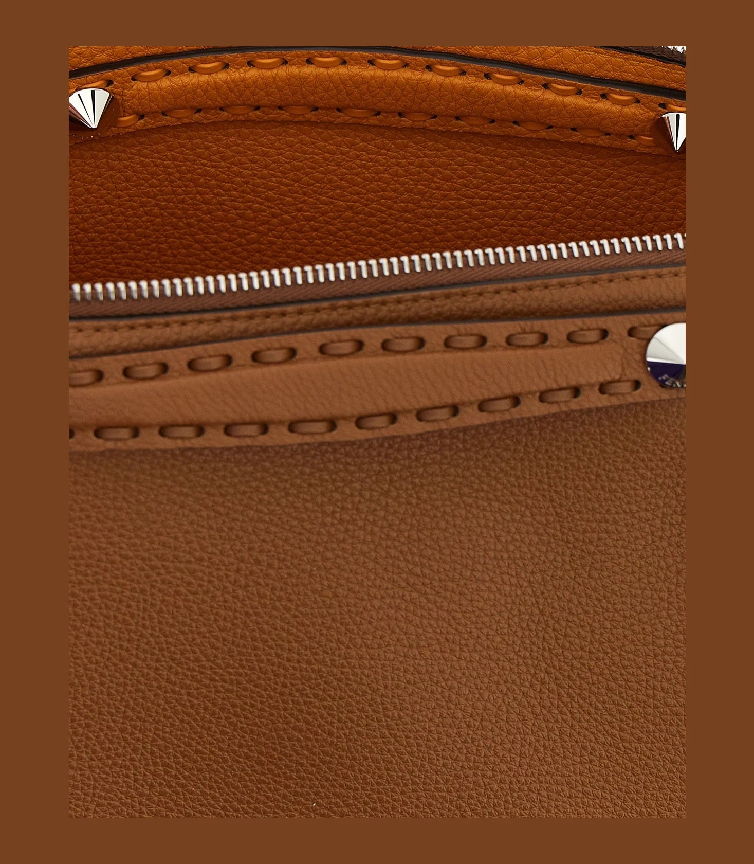Fendi Satchel Bag in brown, Calfskin Leather — view 4