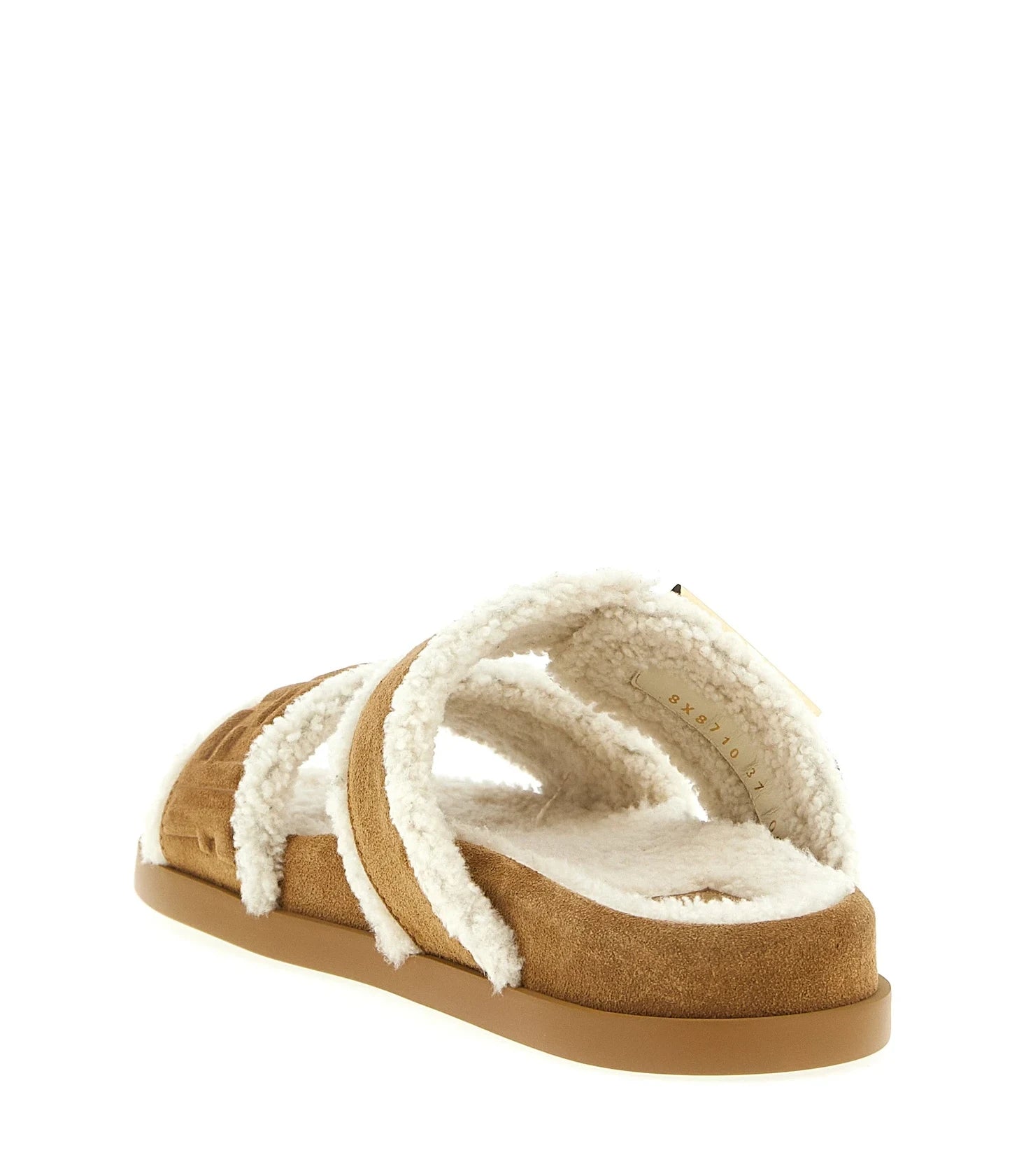 Fendi Slides in beige, Calfskin Leather — view 3