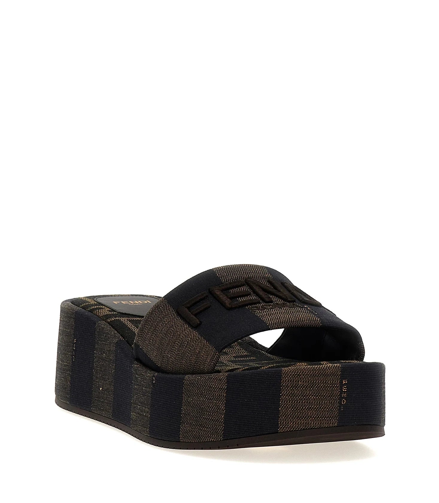 Fendi Slides in brown, Cotton — view 2