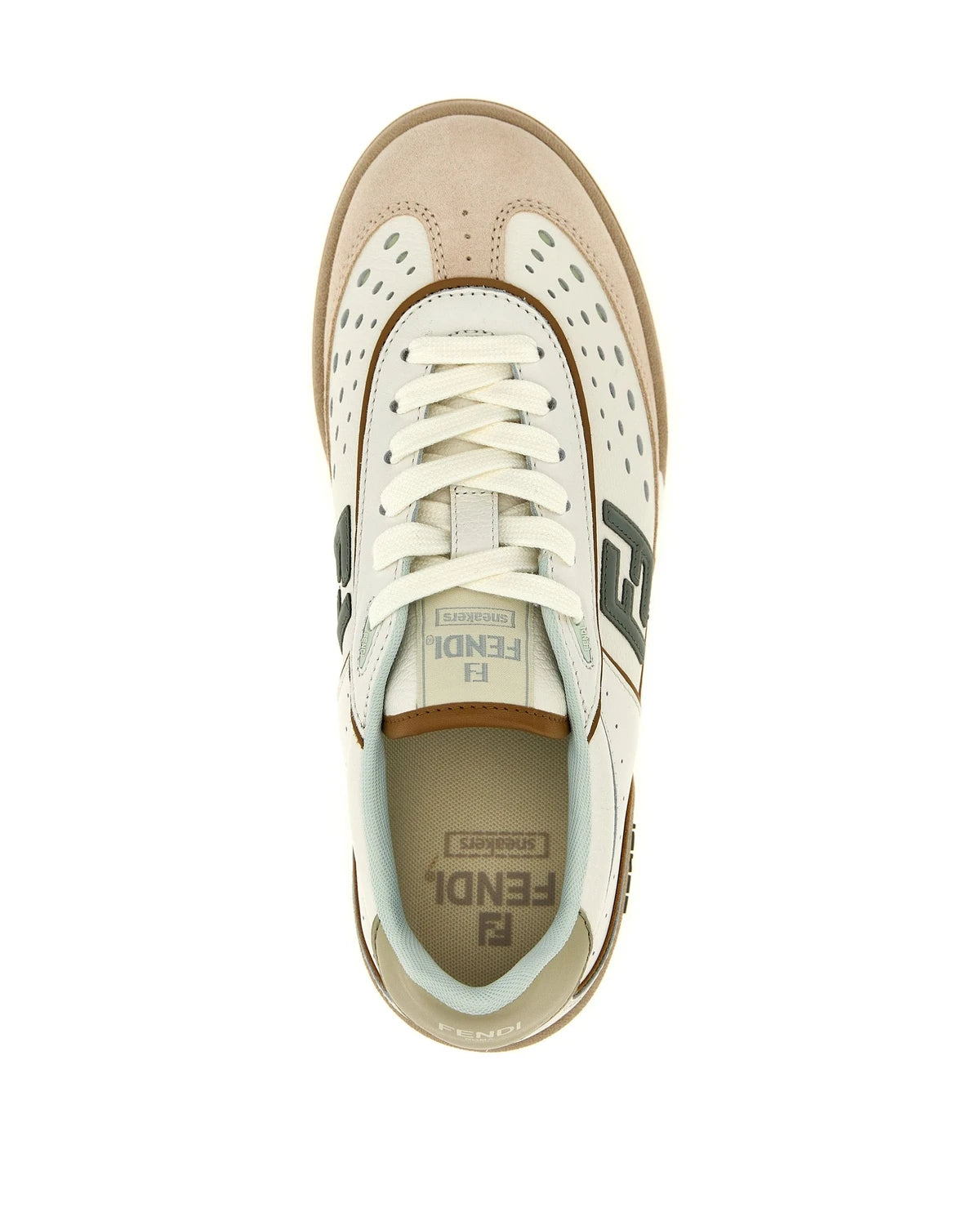 Fendi Sneakers in beige, Leather — view 4