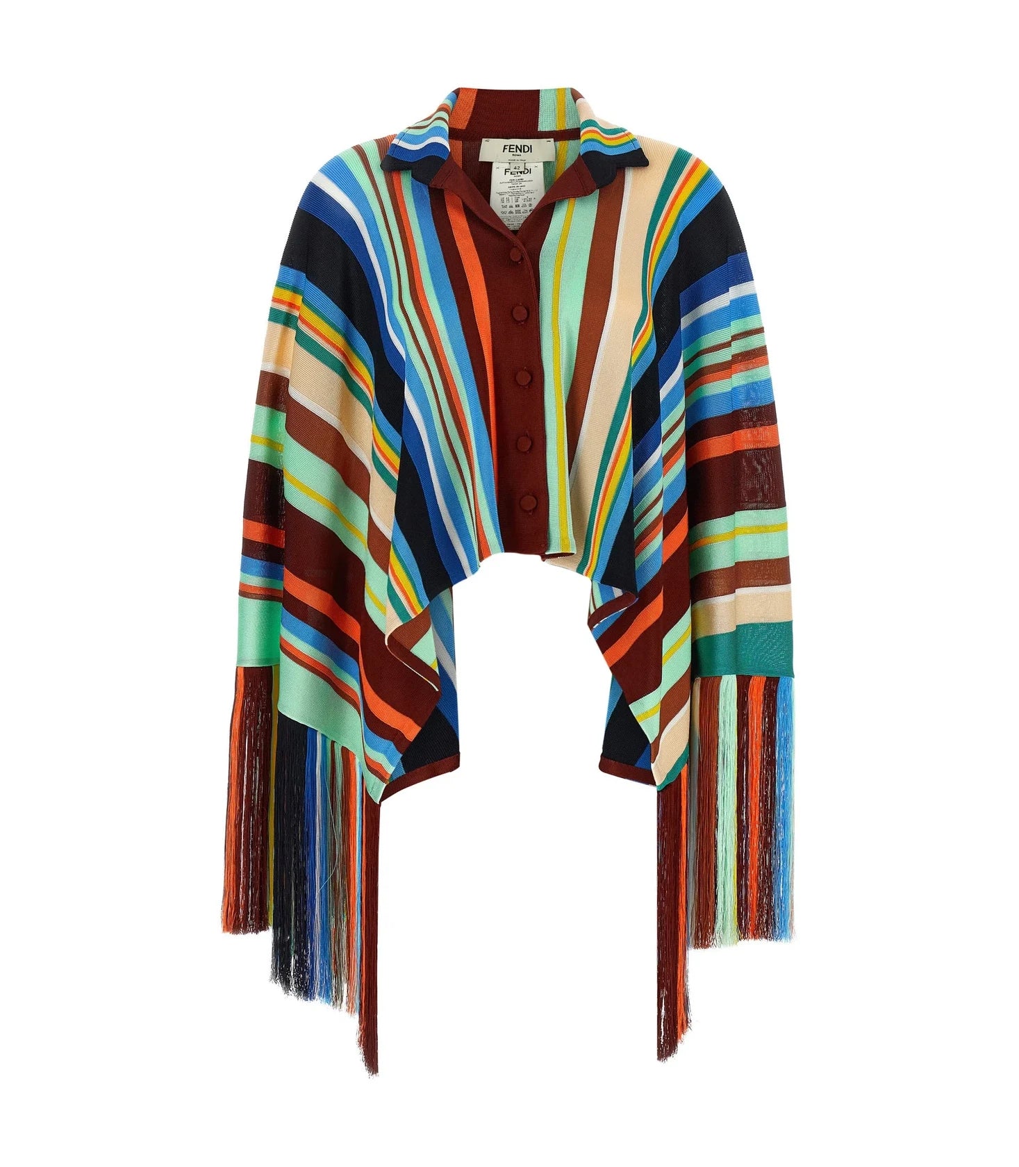 Fendi Wrap Coat in multicolor, Viscose