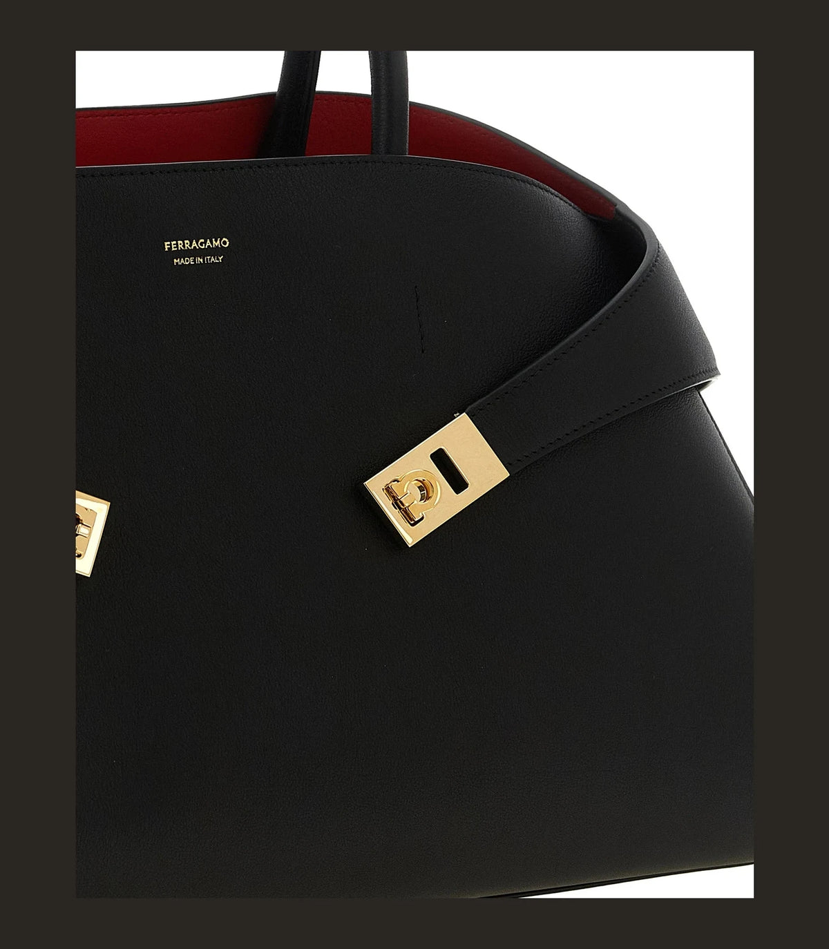 Ferragamo Satchel Bag in black, Calfskin Leather — view 3