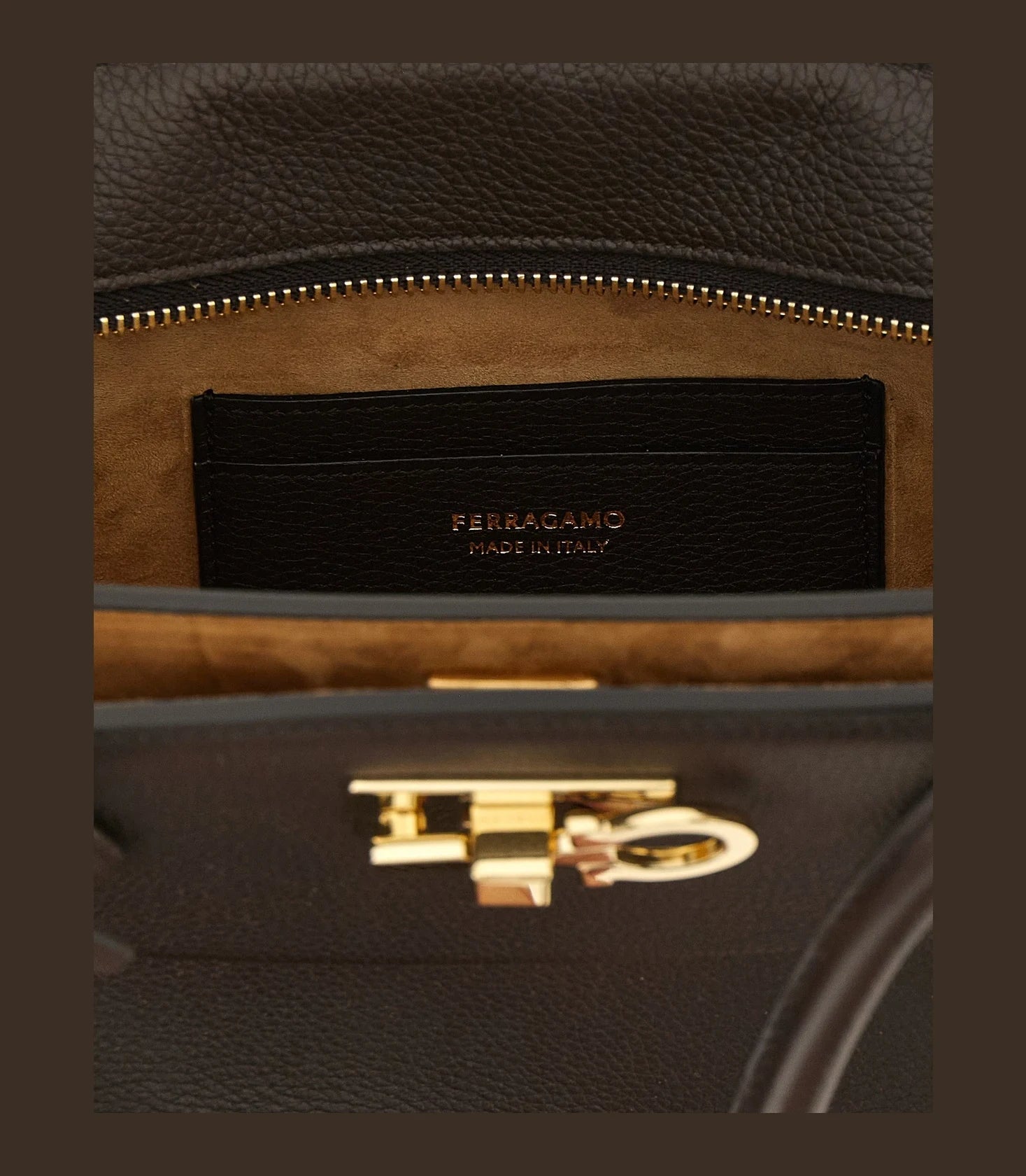 Ferragamo Satchel Bag in brown, Calf Leather — view 4