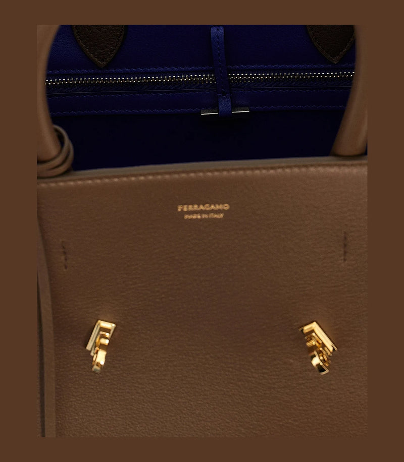 Ferragamo Satchel Bag in brown, Calfskin Leather — view 4