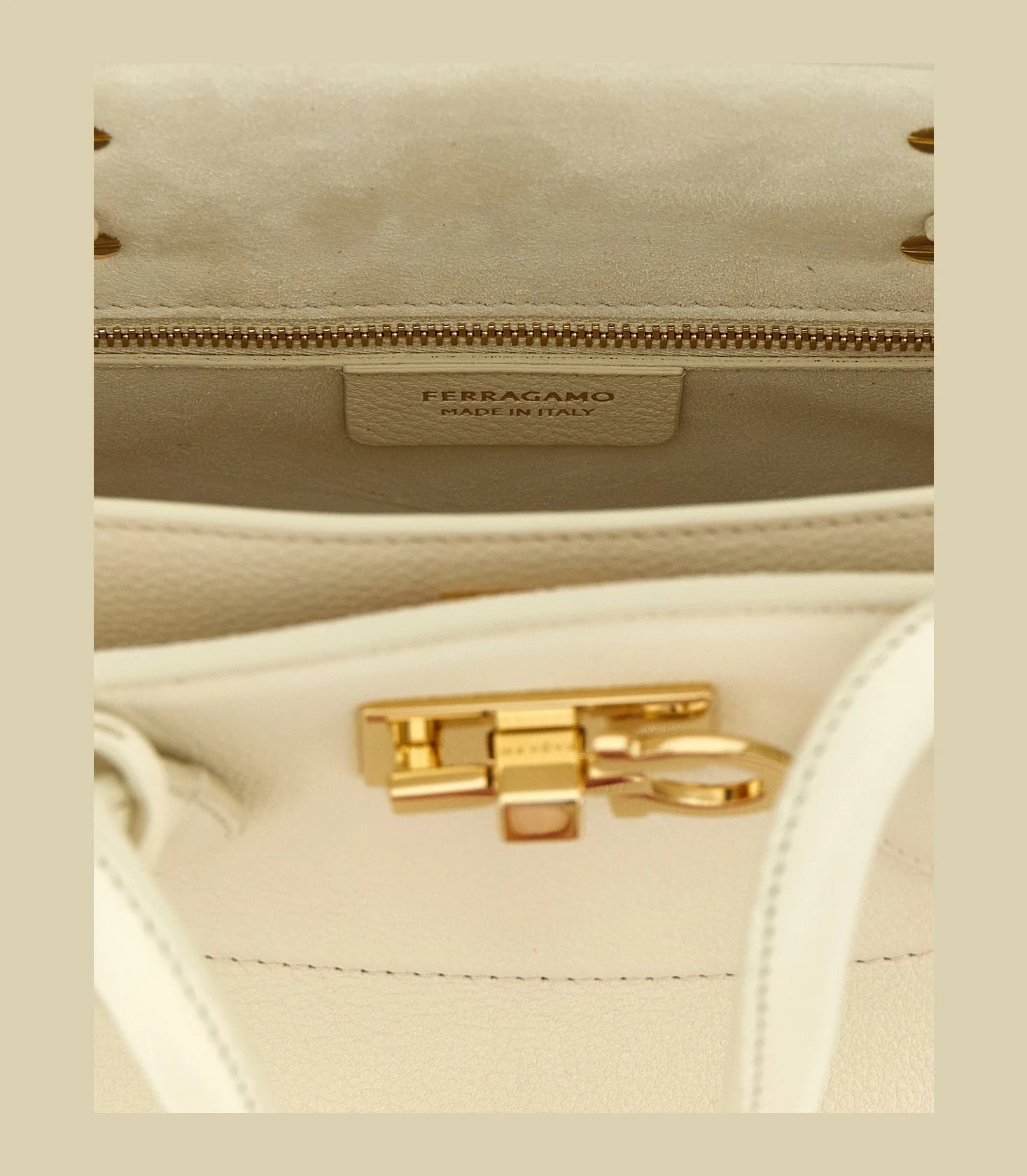 Ferragamo Satchel Bag in white, Calfskin Leather — view 4