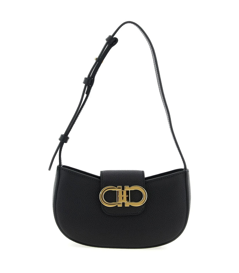 Ferragamo Shoulder Bag in black, Calfskin Leather