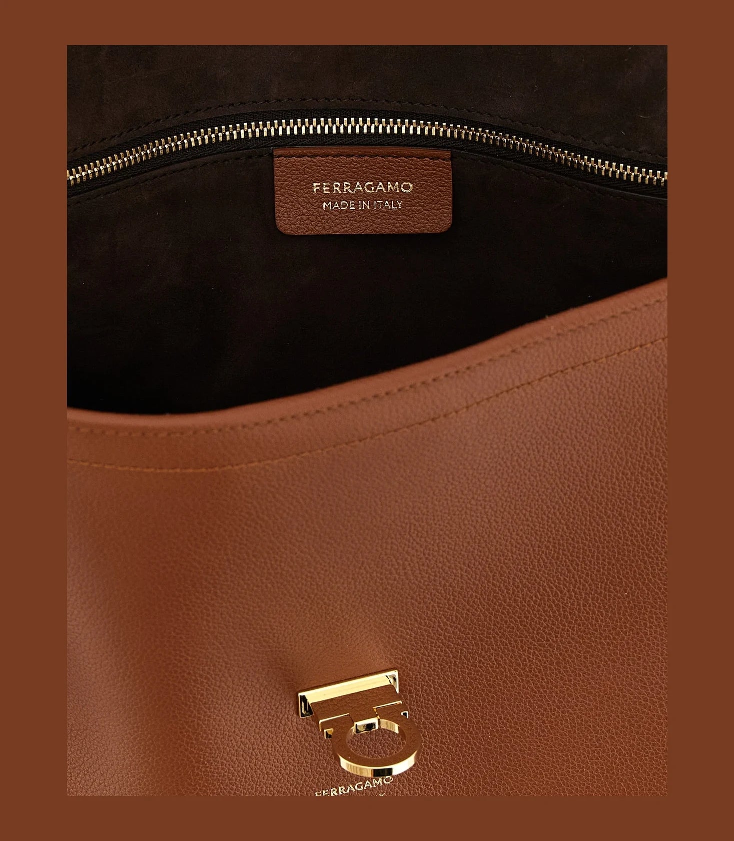 Ferragamo Shoulder Bag in brown, Calfskin Leather — view 4