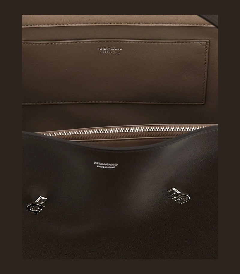 Ferragamo Shoulder Bag in brown, Calfskin Leather — view 4