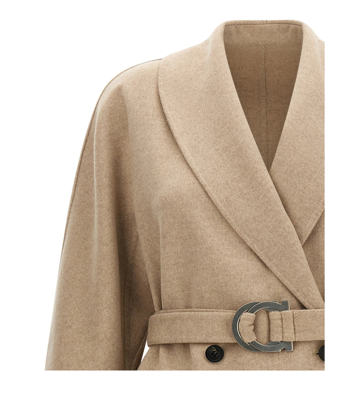 Ferragamo Wrap Coat in beige — view 3