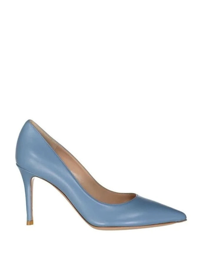 Gianvito Rossi Blue Leather High Heel Pumps 