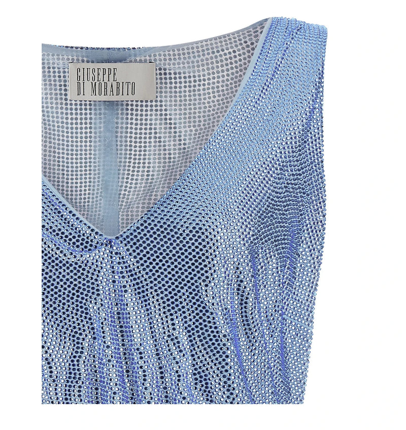 Giuseppe Di Morabito Tank Top in blue, Polyamide — view 4