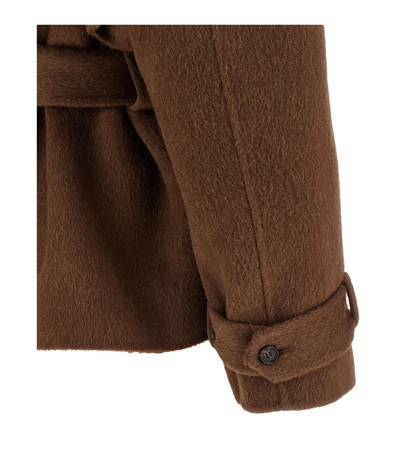 Giuseppe Di Morabito Wrap Coat in brown — view 4