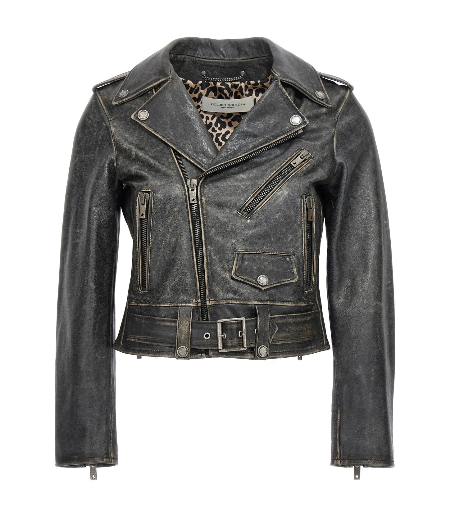 Golden Goose Trucker Jacket in black, Leather