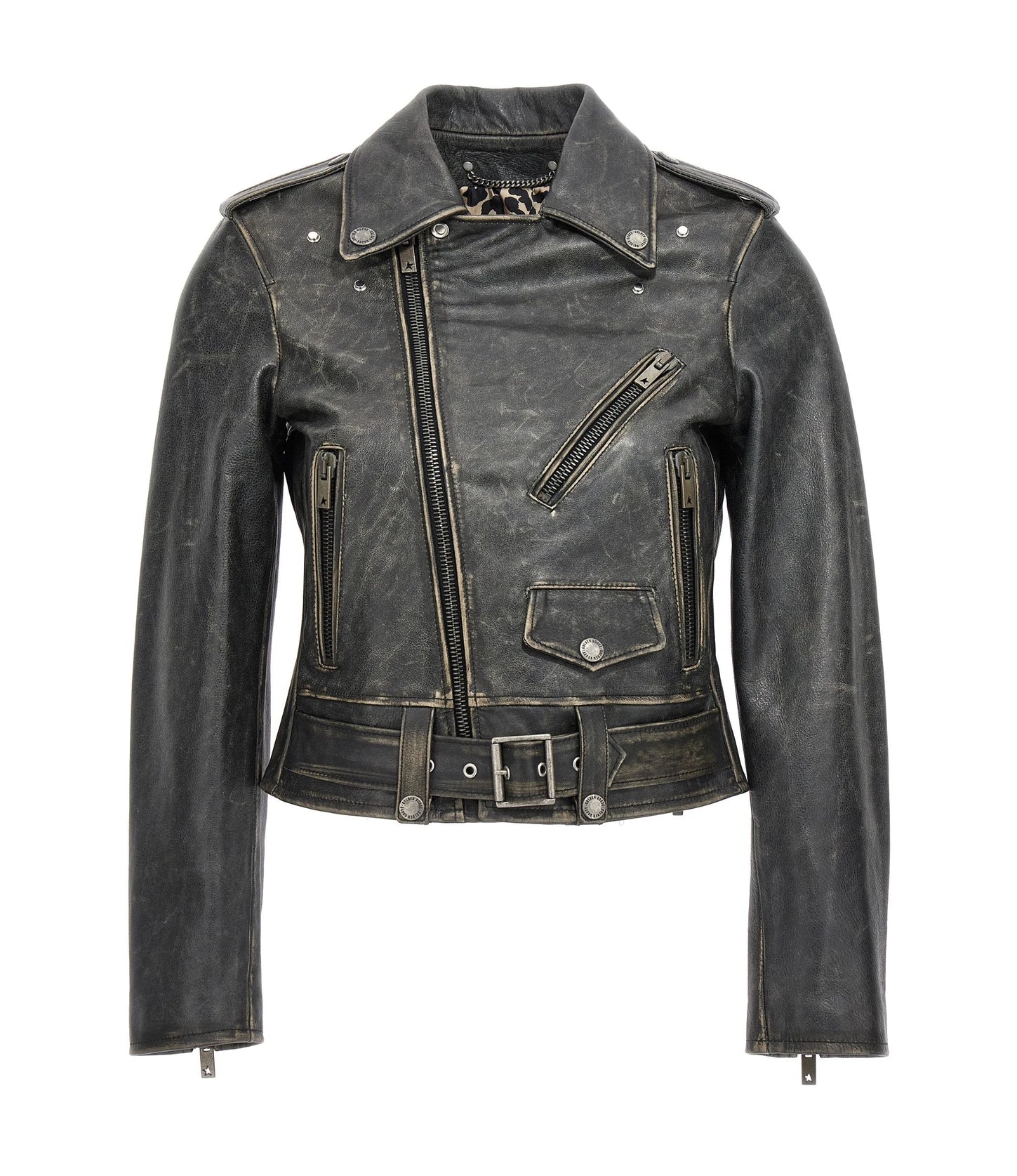 Golden Goose Trucker Jacket in black, Leather — view 2