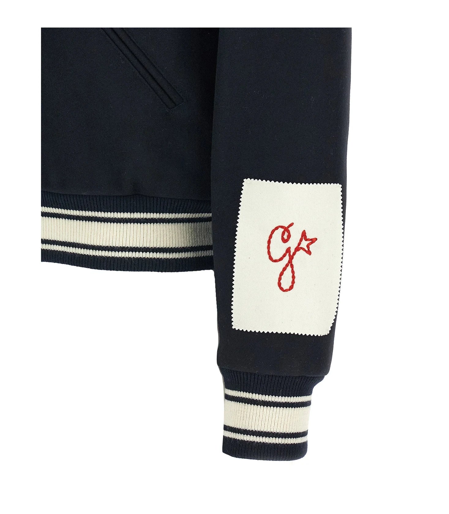Golden Goose Varsity Jacket in blue, Virgin Wool — view 4