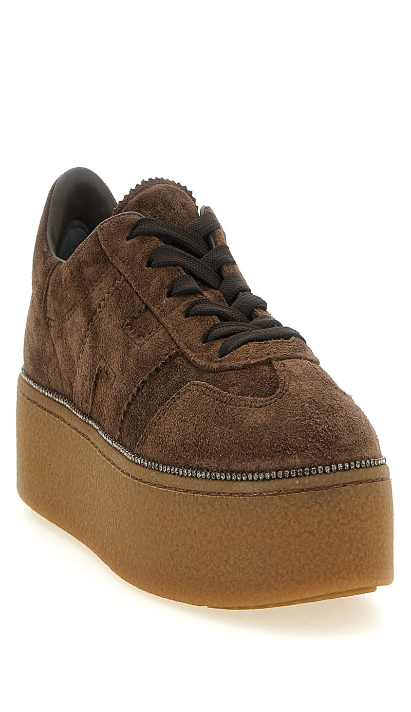 Hogan Sneakers in brown, Calfskin Leather — view 2