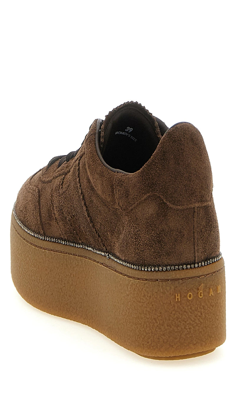 Hogan Sneakers in brown, Calfskin Leather — view 3