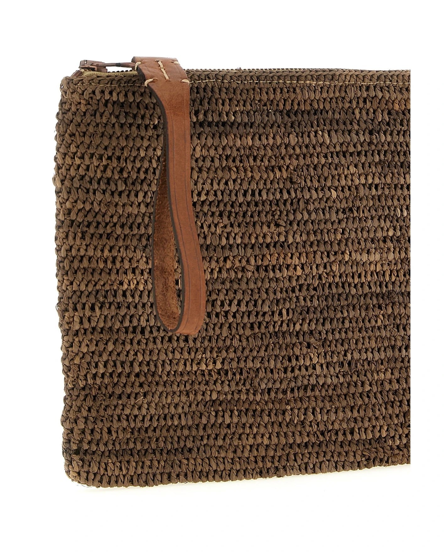 Ibeliv Clutch Bag in brown, Raffia — view 3