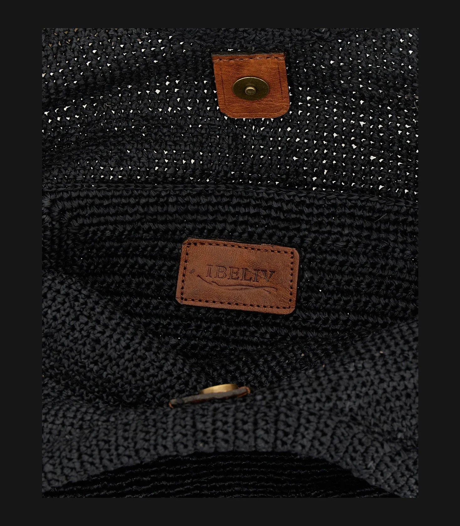 Ibeliv Tote Bag in black, Raffia — view 4